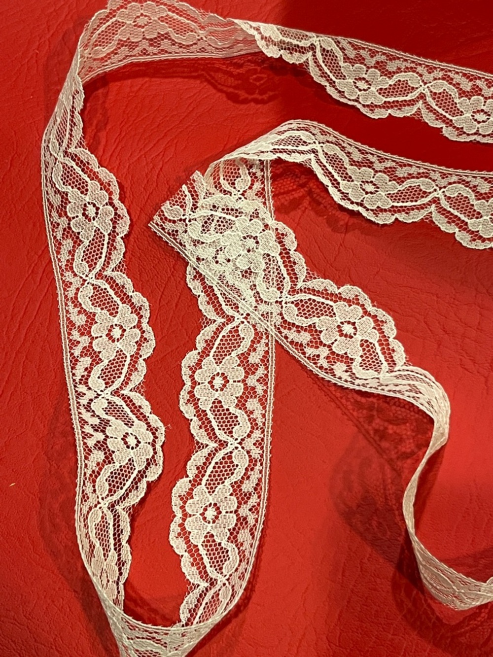 Ivory Lace Trim Ribbon - Delicate Floral Edge - Picture 2 of 4